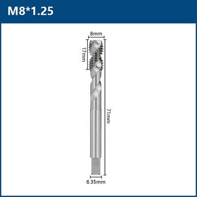 Kétélű HSS spiális csavaros menetfúró M3 M4 M5 M6 M8 M10 M12 metrikus menetfúró fémmegmunkáláshoz alumínium nem vas zsákfuratokhoz