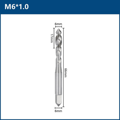 Kétélű HSS spiális csavaros menetfúró M3 M4 M5 M6 M8 M10 M12 metrikus menetfúró fémmegmunkáláshoz alumínium nem vas zsákfuratokhoz