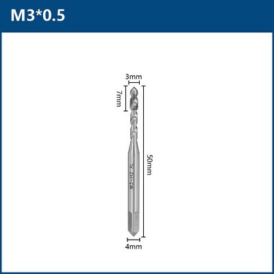 Kétélű HSS spiális csavaros menetfúró M3 M4 M5 M6 M8 M10 M12 metrikus menetfúró fémmegmunkáláshoz alumínium nem vas zsákfuratokhoz
