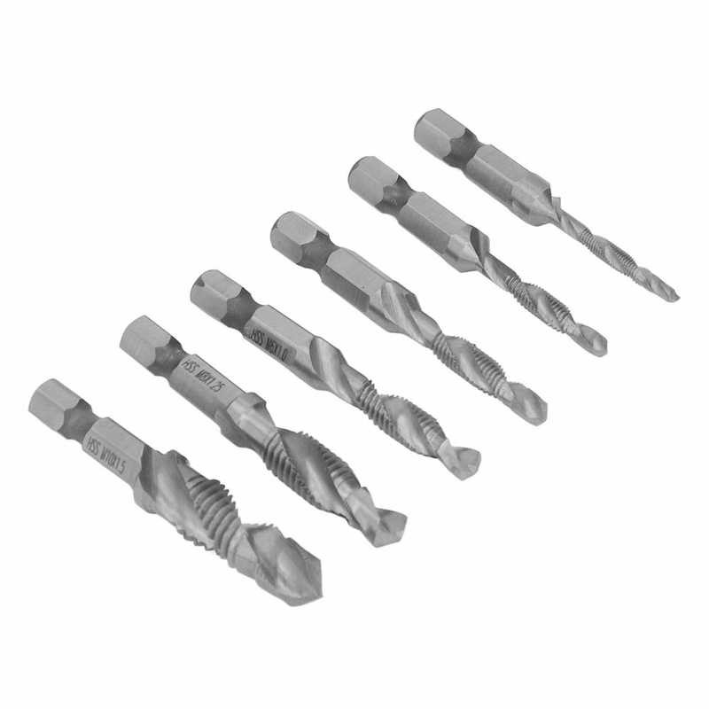 6 tk kuuskantvarre kombineeritud kraanikomplekt Spiraalflöötpuurimiskraanid Kiire teraskeermekeermestamise tööriist