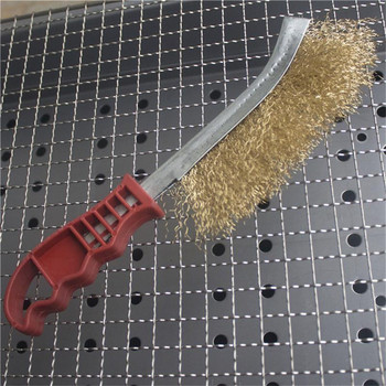1PC Стоманена телена четка с форма на нож BBQ Grill Cleaner Телена четка от неръждаема стомана Инструменти за премахване на боя от ръжда Инструменти за пикници Барбекю