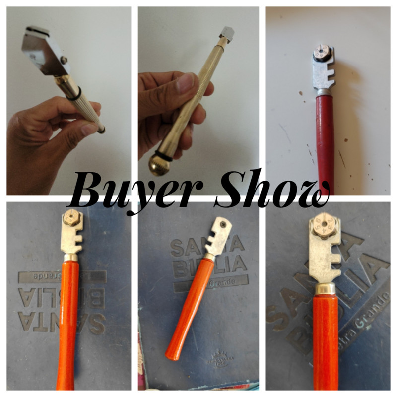 Daugiafunkcis nešiojamas šešių ratų stiklo plytelių pjaustytuvas apvali rankena, didelio stiprumo ritininis stiklo peilis apvalus plokščias pjovimo įrankis