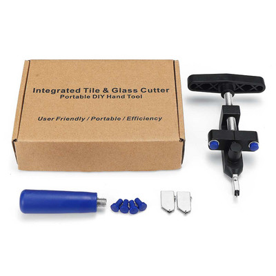 Diamond Glass Cutter for Glass Tile Cutting 2 in 1 Glass Cutter Set Manual Construction Tool Tile Cutter 8Pcs Whole Set DropShip