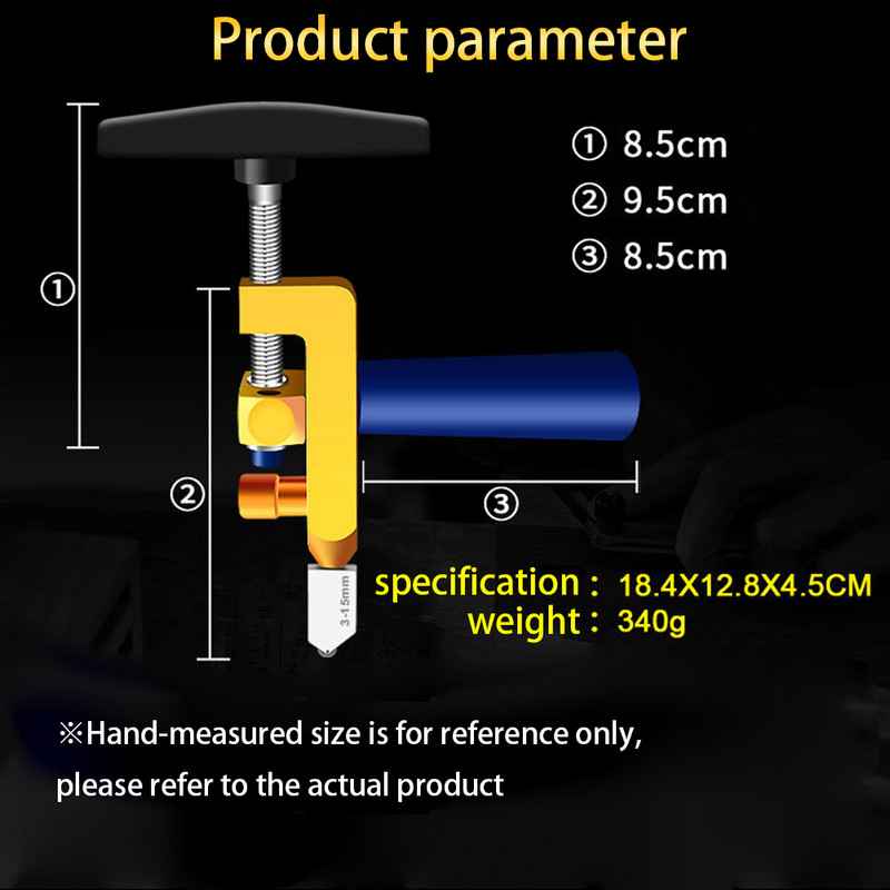 Diamond Glass Cutter for Glass Tile Cutting 2 in 1 Glass Cutter Set Manual Construction Tool Tile Cutter 8Pcs Whole Set DropShip