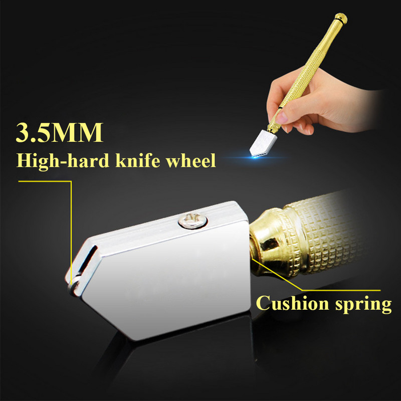 Window Craft Professzionális üvegcsempés vágó kéziszerszámhoz 130mm gyémántvégű üvegkés szerszámok Hordozható