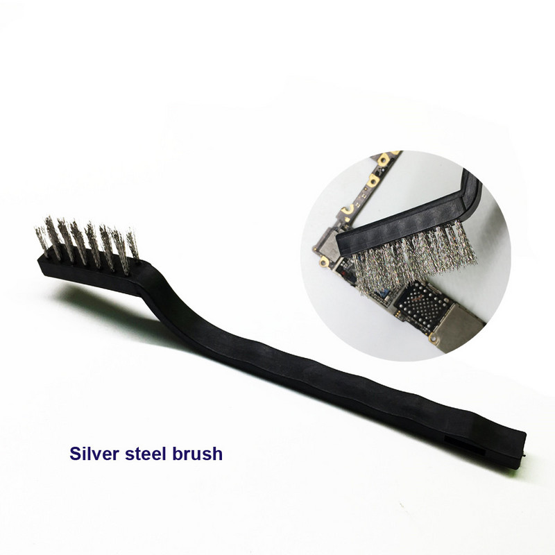 3 az 1-ben többcélú antisztatikus acélkefe készlet Alaplap elektronikus alkatrészek tisztító eszköz mobiltelefon-javításhoz