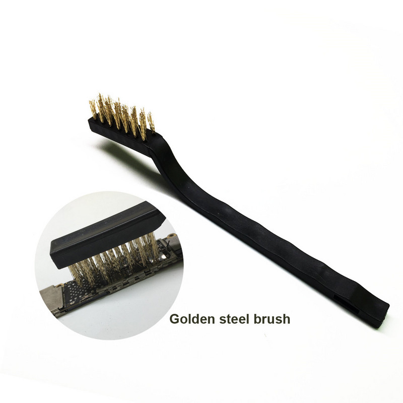 3 az 1-ben többcélú antisztatikus acélkefe készlet Alaplap elektronikus alkatrészek tisztító eszköz mobiltelefon-javításhoz
