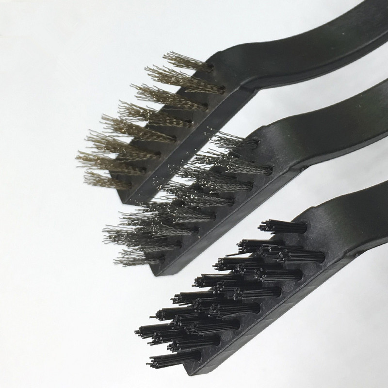 3 az 1-ben többcélú antisztatikus acélkefe készlet Alaplap elektronikus alkatrészek tisztító eszköz mobiltelefon-javításhoz