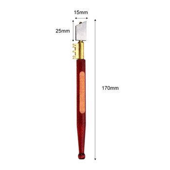 170 мм противоплъзгаща се дървена дръжка Професионален инструмент за рязане на резени за стъкло Нож за огледало за рязане на стъкло Диамантен инструмент за рязане