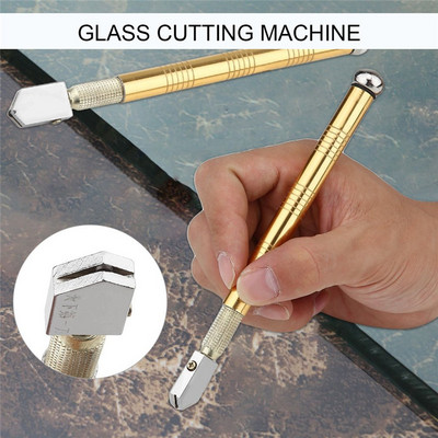 Dispozitiv de tăiat sticlă cu diamante, profesionale, portabile, cu lamă de roată, mâner metalic antiderapant, 175 mm, pentru bricolaj, oglindă, unelte de mână de tăiat.