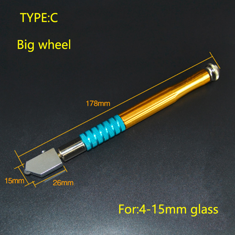 Jednostruki dijamantni rezač stakla Oštar nož Alat s oštricom kotačića Tvrda legura DIY alati za rezanje pločica za popravak ogledala za staklo 4-15 mm