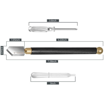 5 бр. Издръжлив нож за стъклени плочки Лек нож за огледало в стил молив; Ръчни инструменти за чупене на остъклени плочки Огледално стъкло Направи си сам