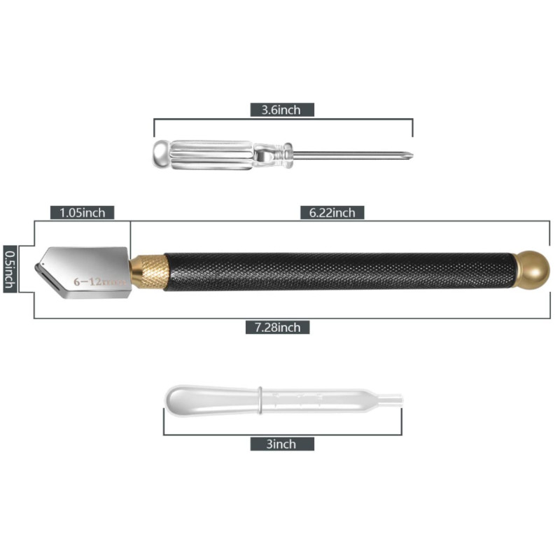 5 τμχ Ανθεκτικό γυάλινο κόφτη πλακιδίων Ελαφρύς κόφτης καθρέφτη σε στυλ μολυβιού. Εργαλεία χειρός για σπασίματα για τζάμια καθρέφτη DIY