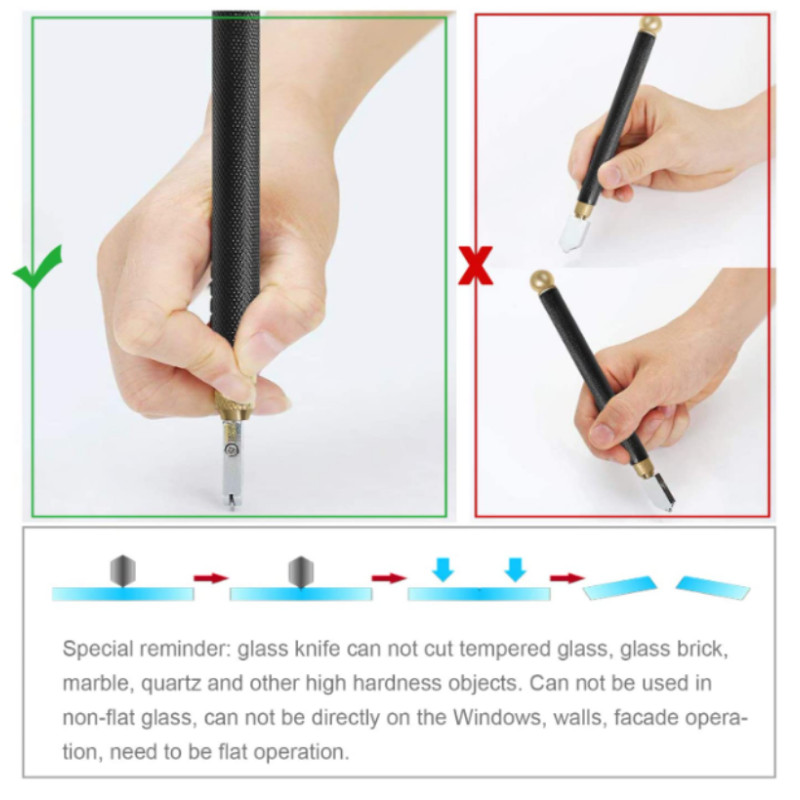 5 τμχ Ανθεκτικό γυάλινο κόφτη πλακιδίων Ελαφρύς κόφτης καθρέφτη σε στυλ μολυβιού. Εργαλεία χειρός για σπασίματα για τζάμια καθρέφτη DIY