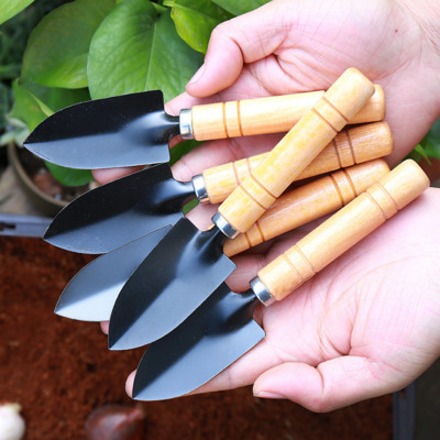 Puidust käepidemega rauast aialabidas reha labidas lillede jaoks Potitaim Bonsai Mini aiatööriistade komplekt Kaevamine Rohimine