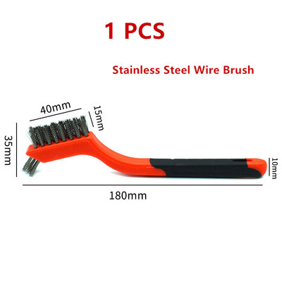 7 hüvelykes ipari tisztítókefe mini fogkefe rozsdaeltávolító kefe rézhuzal rozsdamentes acél drót nylon kemény sörtéjű kefe