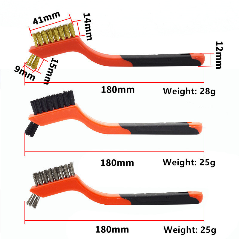 7 hüvelykes ipari tisztítókefe mini fogkefe rozsdaeltávolító kefe rézhuzal rozsdamentes acél drót nylon kemény sörtéjű kefe