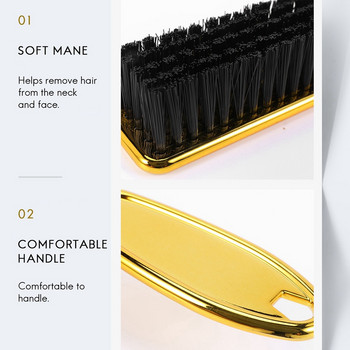 Fade Brush Comb Scissors Brush Cleaning Barber Shop Skin Fade Vintage Oil Shape Head Shape Βούρτσα καθαρισμού Χρυσό 2τμχ