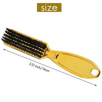 Fade Brush Comb Scissors Cleaning Brush Barber Shop Skin Fade Vintage Oil Head Shape Carving Cleaning Brush Gold 2PC