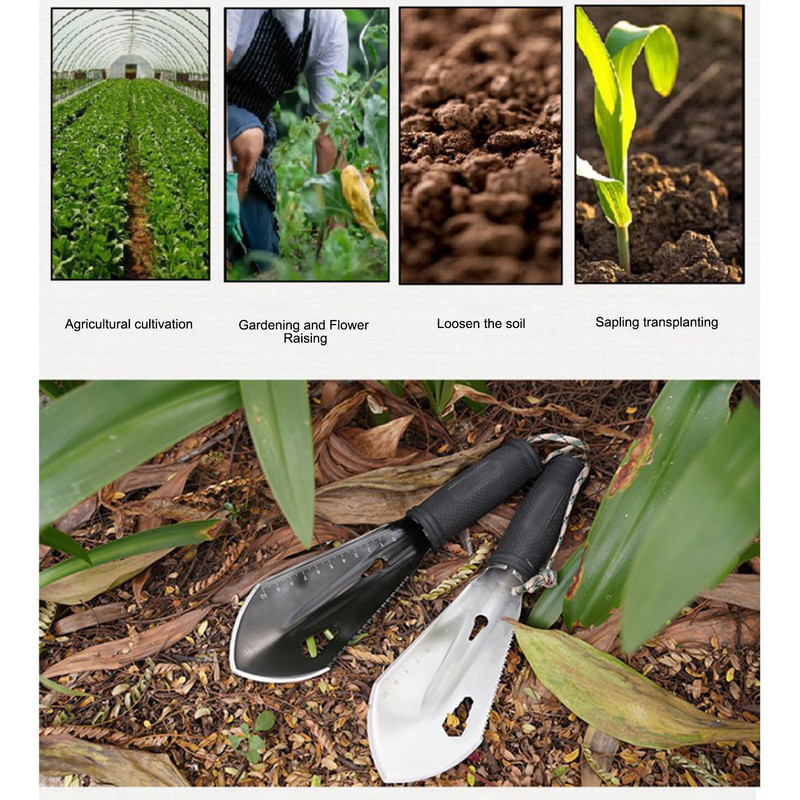 Stovyklavietės taktinis mažas rankinis kastuvas lauko stovyklavimas karinis kastuvas nerūdijančio plieno mažas kastuvas Daugiafunkciniai išgyvenimo įrankiai