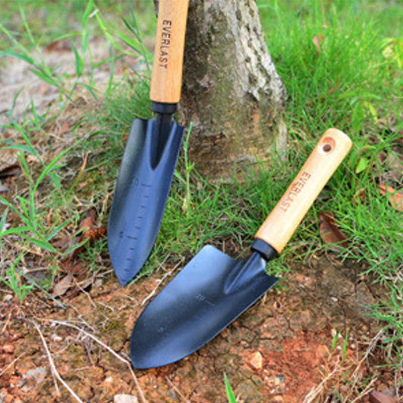 1 vnt sodo kastuvas medinės rankenos kaušelis, nešiojamas mažas kastuvas gėlėms daržovėms sodinti dirvą purenti sodo rankinius įrankius