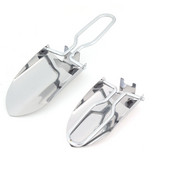 Összecsukható lapát Mini rozsdamentes acél összecsukható lapát Hordozható kemping ásó kertészeti szerszám ruhával csomaggal Csepp szállítás