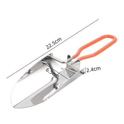 Összecsukható lapát Mini rozsdamentes acél összecsukható lapát Hordozható kemping ásó kertészeti szerszám ruhával csomaggal Csepp szállítás