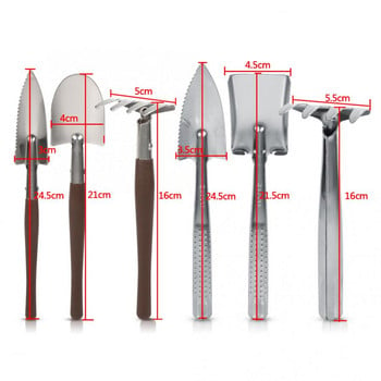 3x Лопата Лопата Гребло Пластмасова / Дръжка от неръждаема стомана Мини градински инструмент за растения Детска градинарска играчка Цвете Бонсай