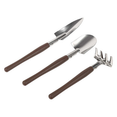 3x Kastuvas kastuvas grėblys, plastikinis / nerūdijančio plieno rankena, mini sodo augalų įrankis vaikams sodo žaislas, gėlių bonsai