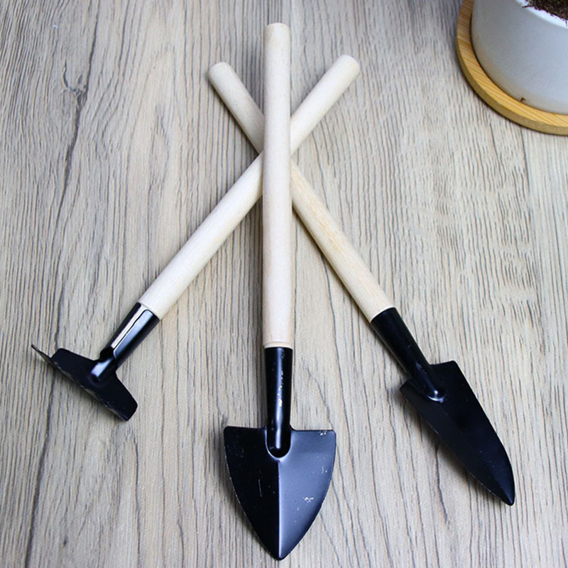 Dārza instrumenti Koka rokturis Mini dārzkopības komplekts Stādīšanas komplekts Grābeklis Daudzfunkcionāla mājsaimniecības māja