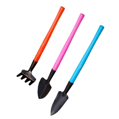 3 gab. Dārza rīku komplekts Dārza lāpsta Mazs dārza grābeklis un rokas špakteļlāpstiņa Mini iekštelpu krāsaini dārza instrumenti istabas augiem