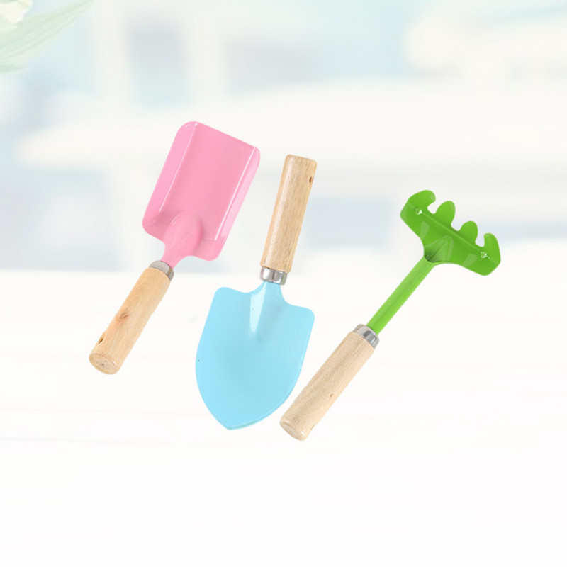 3 db játékok fából készült kerti szerszámok szerszámkészlet játék kerti szerszámok játék gyerekek kézműves játékok gyerekek kerti szerszámkészlet ás