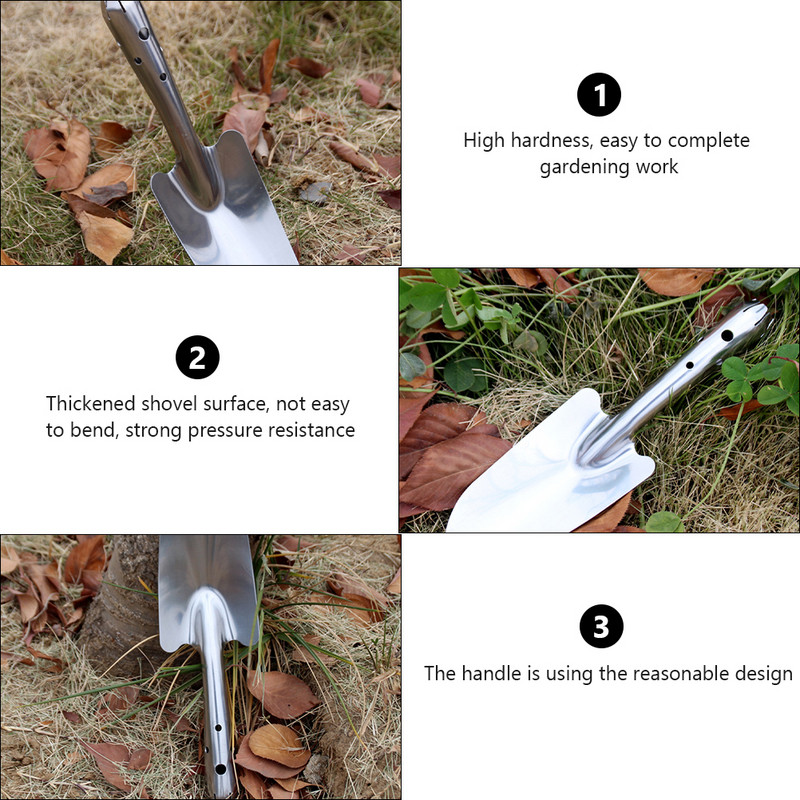 2 db Cserepes növények Kerti simítók Háztartási 27x7,5cm Fém Ásó Lapát Ezüst Rozsdamentes Acél