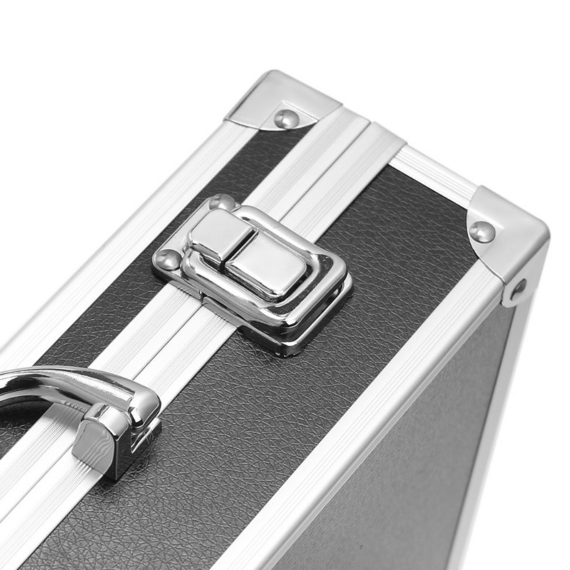 30x17x8cm alumiiniumist tööriistakast, kaasaskantav instrumendikast, käsnaga voodriga hoiukohver käeshoitav löögikindel tööriistakast
