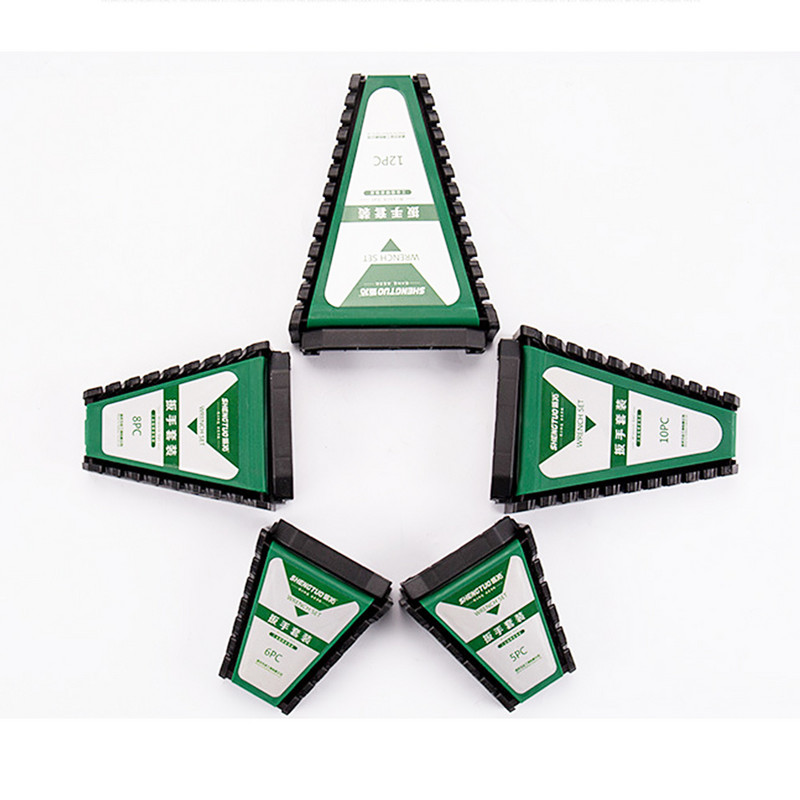 6/8/10/12 Nyílás szabványos csavarkulcs kapocs tartó rendező műanyag sín tálca villáskulcs állvány Tároló szerszámok Táska Garázskulcsok tartó