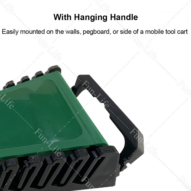 6/8/10/12 Nyílás szabványos csavarkulcs kapocs tartó rendező műanyag sín tálca villáskulcs állvány Tároló szerszámok Táska Garázskulcsok tartó