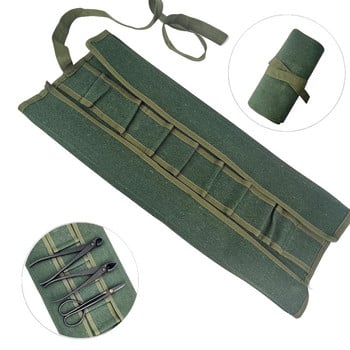 Πράσινο ιαπωνικό Bonsai Tools Storage Package Roll Bag 600x430MM Σετ εργαλείων καμβά Θήκη 10 τσέπες Ανθεκτικό