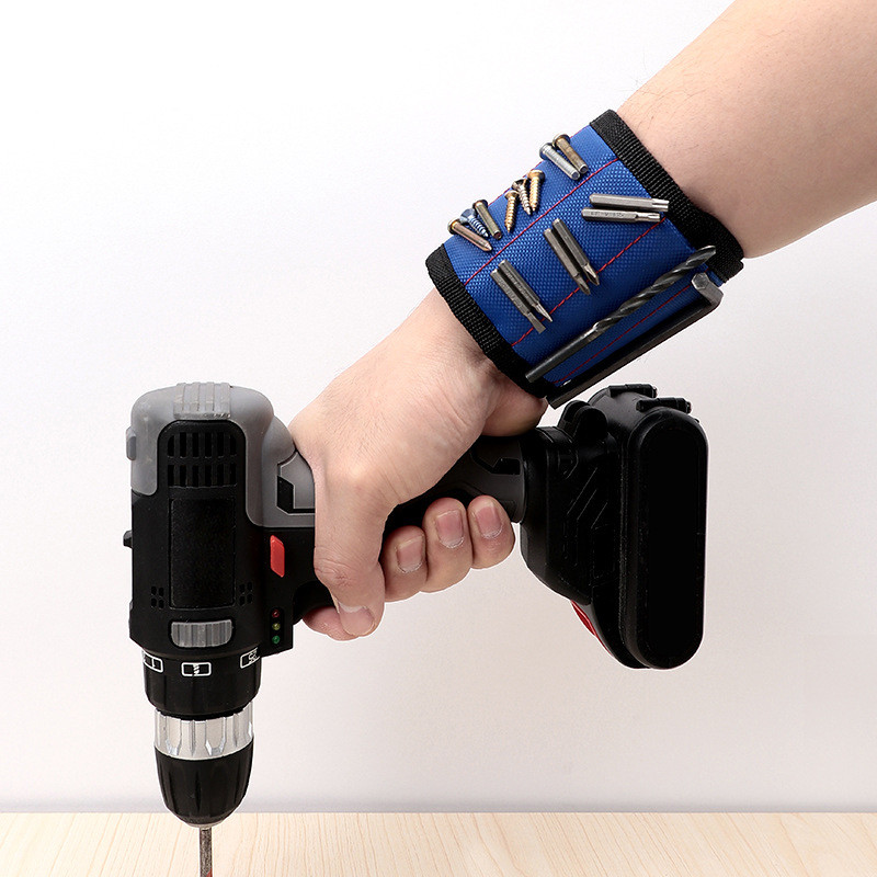 Pārnēsājama spēcīga magnētiska aproce pārnēsājama instrumentu soma skrūvējamu naglu uzgriežņu skrūvju urbjmašīnas remonta komplekta organizatora glabāšanas rīki