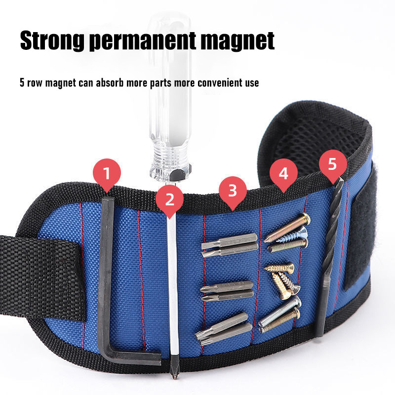 Pārnēsājama spēcīga magnētiska aproce pārnēsājama instrumentu soma skrūvējamu naglu uzgriežņu skrūvju urbjmašīnas remonta komplekta organizatora glabāšanas rīki