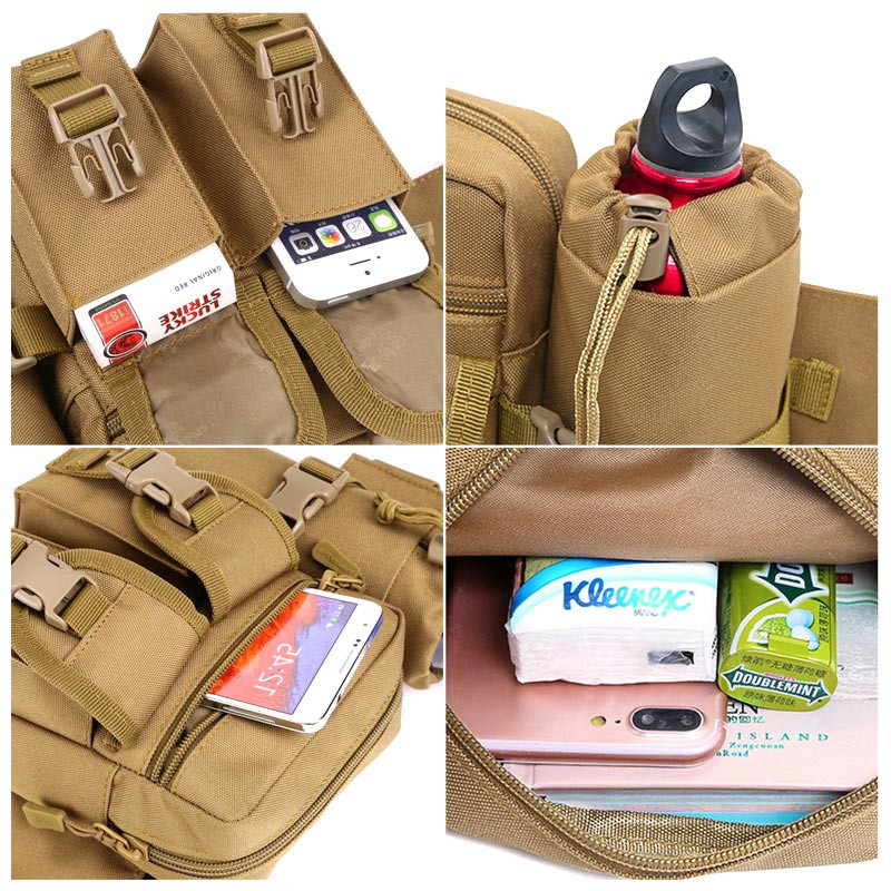 Pārnēsājama āra instrumentu soma Militārā plecu soma vīriešu kabatas taktiskā āra medību makšķerēšanas jostas soma komplekta instrumentu josta 디월트