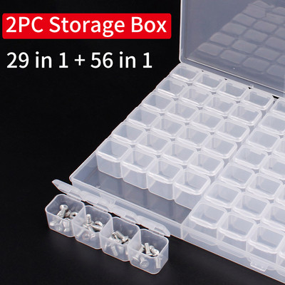 LUXIANZI 56u1 Plastična torbica otporna na prašinu za Bead Hardware Vijci Zatvorena sigurnosna kutija za organizatore Pretinac Kutija za pohranu