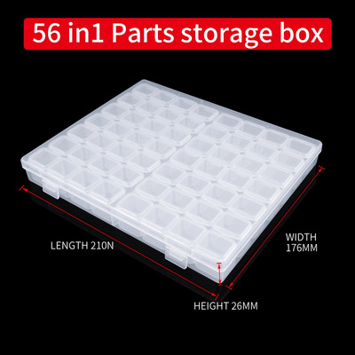 LUXIANZI 56u1 Plastična torbica otporna na prašinu za Bead Hardware Vijci Zatvorena sigurnosna kutija za organizatore Pretinac Kutija za pohranu