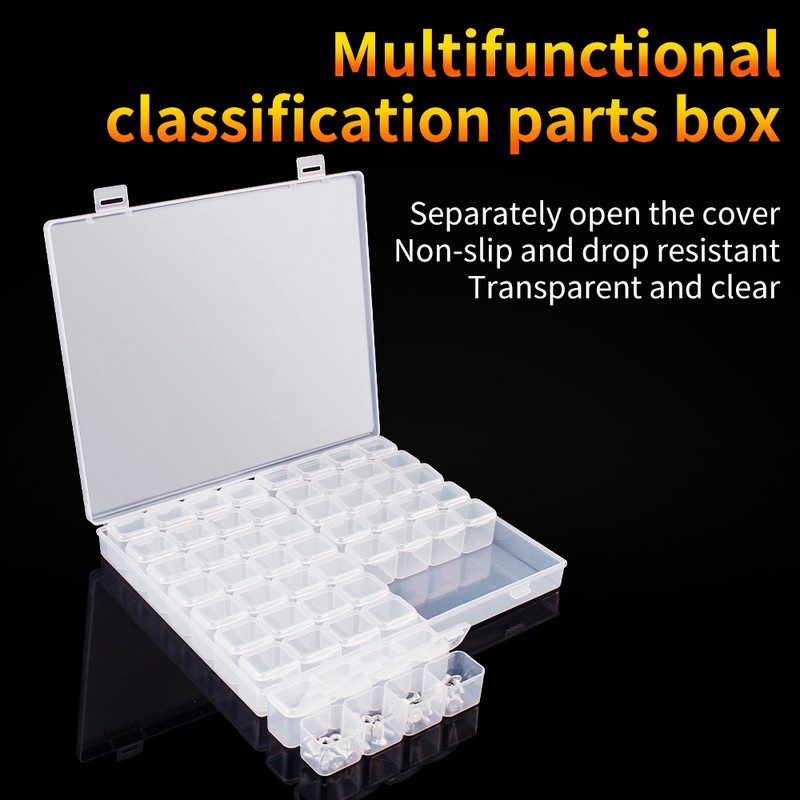 LUXIANZI 56u1 Plastična torbica otporna na prašinu za Bead Hardware Vijci Zatvorena sigurnosna kutija za organizatore Pretinac Kutija za pohranu