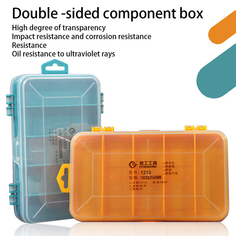 Kétoldalas tárolódoboz csavarok csali rögzítő csavarok csali eszközök tok rácsok hardver rendszerező háztartási újrafelhasználható