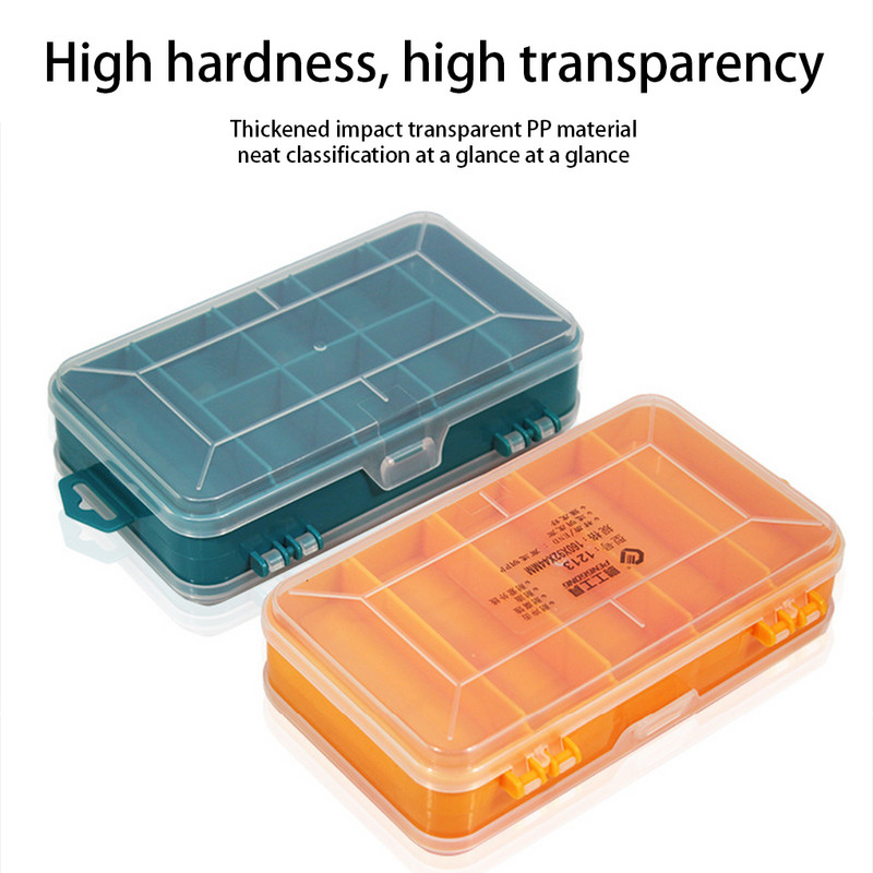 Kétoldalas tárolódoboz csavarok csali rögzítő csavarok csali eszközök tok rácsok hardver rendszerező háztartási újrafelhasználható