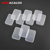 NEWACALOX 10 τμχ SMD SMT Βίδα ραψίματος Γάντζος ψαριών Κουτί εργαλείων αποθήκευσης εξαρτημάτων PP Διαφανές ηλεκτρονικό πλαστικό κουτί εξαρτημάτων για εργαλείο