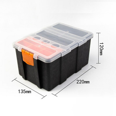 1 PC multifunktsionaalne tööriistakast Riistvaraosade hoiukastid Eemaldatavad vaheseinad Plastkonteiner Kruvielementide sorteerimise korraldaja