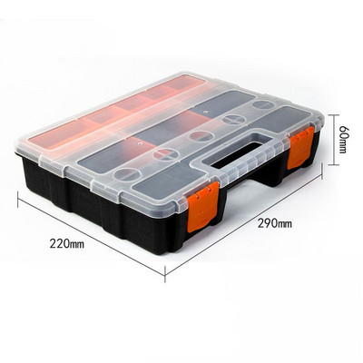 1 PC multifunktsionaalne tööriistakast Riistvaraosade hoiukastid Eemaldatavad vaheseinad Plastkonteiner Kruvielementide sorteerimise korraldaja