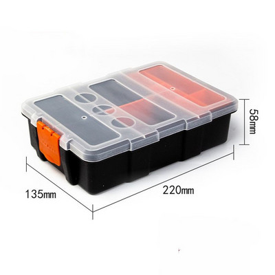 1 PC multifunktsionaalne tööriistakast Riistvaraosade hoiukastid Eemaldatavad vaheseinad Plastkonteiner Kruvielementide sorteerimise korraldaja