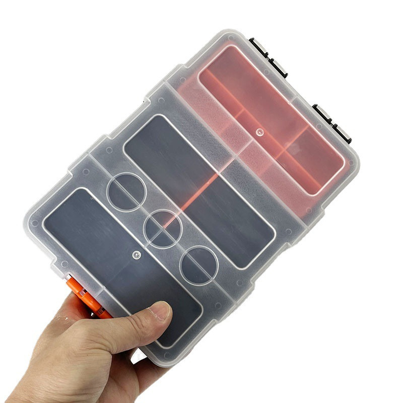 1 PC multifunktsionaalne tööriistakast Riistvaraosade hoiukastid Eemaldatavad vaheseinad Plastkonteiner Kruvielementide sorteerimise korraldaja